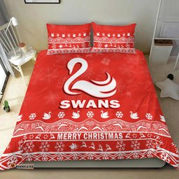 Sydney Swans Unique Winter Season Bedding Set Swans Merry Christmas No1