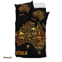 Bedding Sets - Australia Map Bed Travel Map Ayers Rock Sets