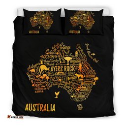 Bedding Sets - Australia Map Bed Travel Map Ayers Rock Sets