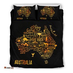 Bedding Sets - Australia Map Bed Travel Map Ayers Rock Sets