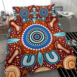Aboriginal Bedding Set - Indigenous Circle Dot Painting Ver02