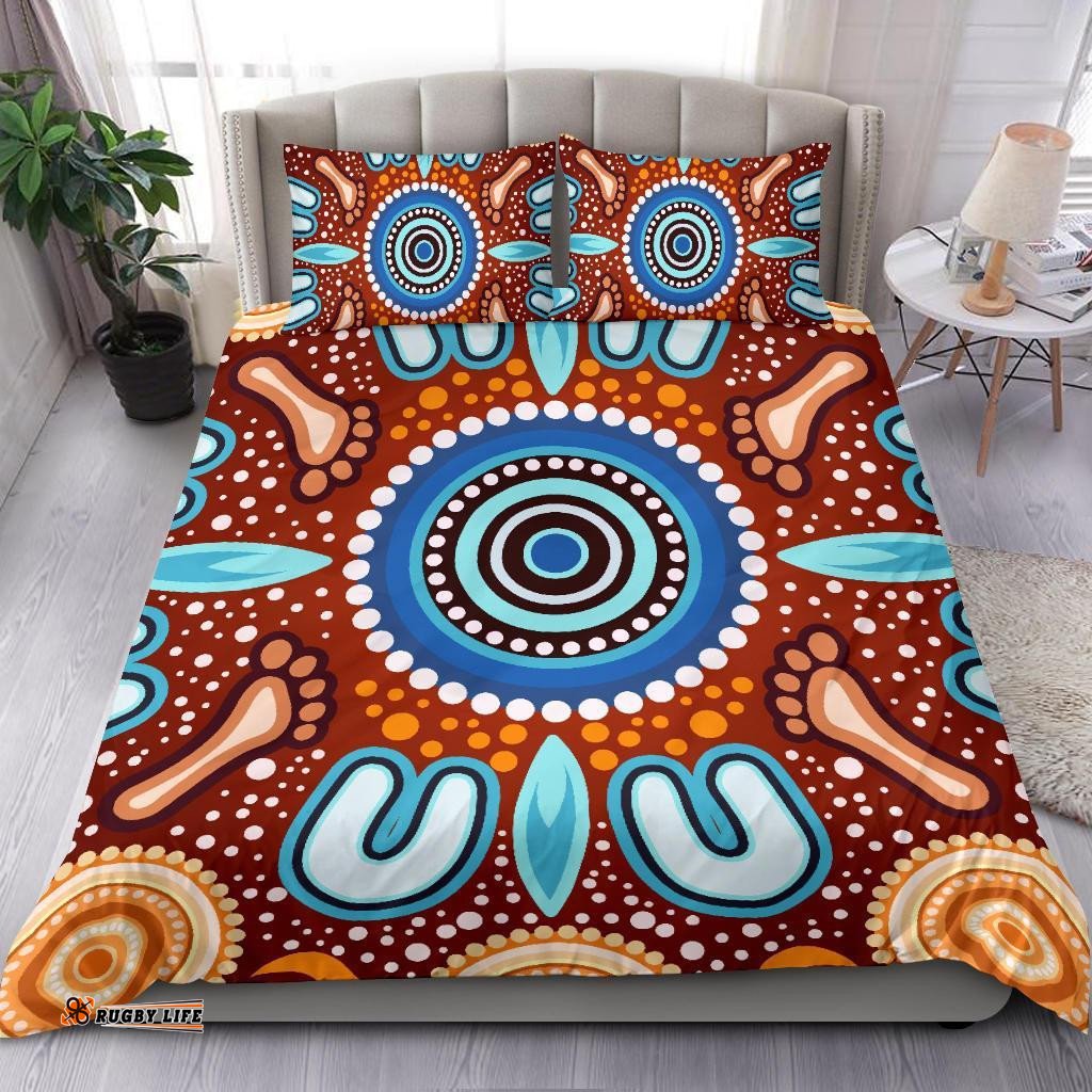 Aboriginal Bedding Set - Indigenous Circle Dot Painting Ver02