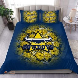 North Queensland Cowboys Bedding Set Polynesian Hibiscus Tropical Vintage - NRL