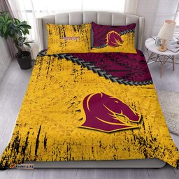 Brisbane Broncos Bedding Set Grunge Polynesian Tattoo - NRL