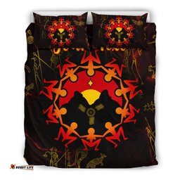 Custom Aboriginal Bedding Set - Australia Map and Indigenous Flag