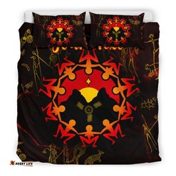 Custom Aboriginal Bedding Set - Australia Map and Indigenous Flag