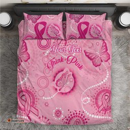 Personalised Australia Indigenous Bedding Set Breast Cancer Ribbon Think Pink Pink Version