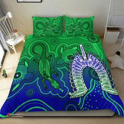 Torres Strait Islands Bedding Set Aboriginal Art Lizard Symbol Peace