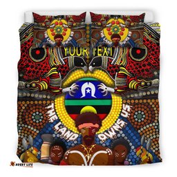 Custom Text The Land Owns Us Aboriginal Bedding Set