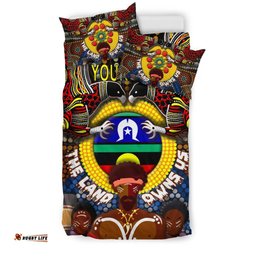 Custom Text The Land Owns Us Aboriginal Bedding Set