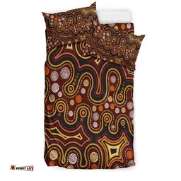 Aboriginal Bedding Set - Aboriginal Dot Painting Depicting Connection Concept