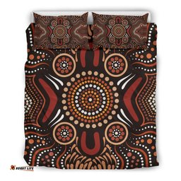 Aboriginal Bedding Set - Boomerang Circle Dot Painting Art Ver02