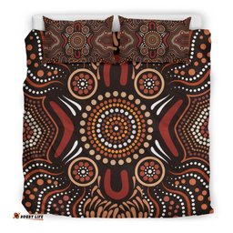 Aboriginal Bedding Set - Boomerang Circle Dot Painting Art Ver02