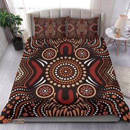 Aboriginal Bedding Set - Boomerang Circle Dot Painting Art Ver02