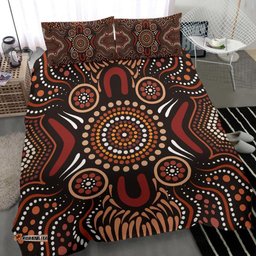 Aboriginal Bedding Set - Boomerang Circle Dot Painting Art Ver02