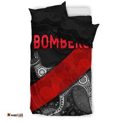 Essendon Bedding Set Indigenous Bombers - Black