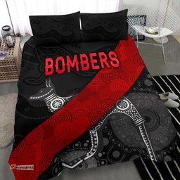 Essendon Bedding Set Indigenous Bombers - Black