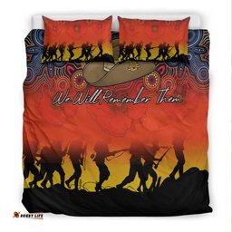 Anzac Day Bedding Set - Aboriginal Dot Painting Art -