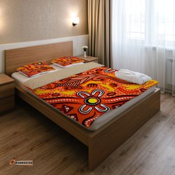 Australia Indigenous Bedding Set - Aussie Lizard Indigenous Art