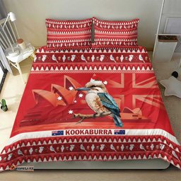 Aussie Kookaburra Bedding Set Merry Christmas Red Style