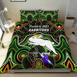 South Sydney Rabbitohs Bedding Set 2021 Indigenous Premiers The King Black
