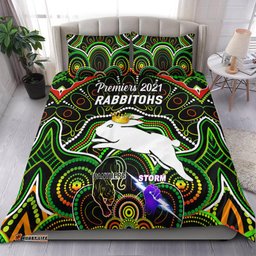 South Sydney Rabbitohs Bedding Set 2021 Indigenous Premiers The King Black