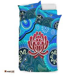 New South Wales Waratahs Aboriginal Bedding Set Indigenous Wave Vibes