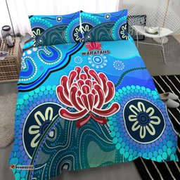 New South Wales Waratahs Aboriginal Bedding Set Indigenous Wave Vibes