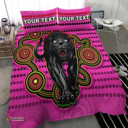 Custom Personalised Panthers Indigenous Bedding Set Version Pink Alternate