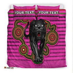Custom Personalised Panthers Indigenous Bedding Set Version Pink Alternate