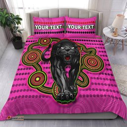 Custom Personalised Panthers Indigenous Bedding Set Version Pink Alternate