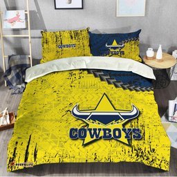 North Queensland Cowboys Bedding Set Grunge Polynesian Tattoo - NRL