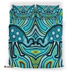Australia Indigenous Bedding Set - Aboriginal Inspired Emu Artwork