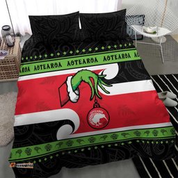 New Zealand Funny Christmas Bedding Set Maori Tiki