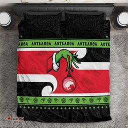 New Zealand Funny Christmas Bedding Set Maori Tiki