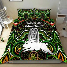 South Sydney Rabbitohs Bedding Set 2021 Indigenous Premiers Trophy Black