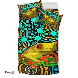 Australia Indigenous Bedding Set - Indigenous Aboriginal Inspired Frog