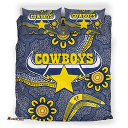 Cowboys Rugby Bedding Set - Aboriginal Boomerang Cowboys Bedding Set RLT13