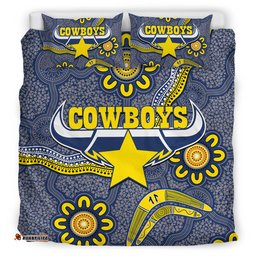 Cowboys Rugby Bedding Set - Aboriginal Boomerang Cowboys Bedding Set RLT13