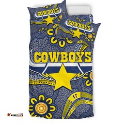 Cowboys Rugby Bedding Set - Aboriginal Boomerang Cowboys Bedding Set RLT13
