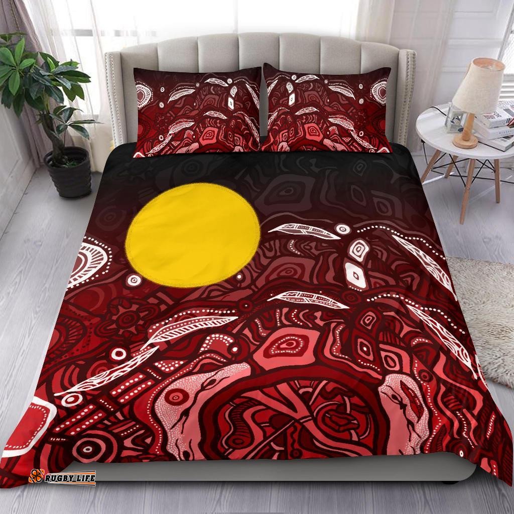 Aboriginal Bedding Set - Red Landscape