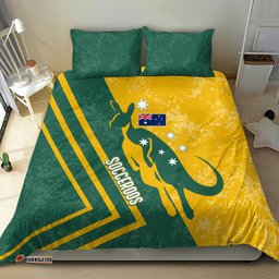 Personalised Australia Soccer Bedding Set Green & Gold Go Socceroos