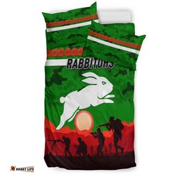 South Sydney Rabbitohs ANZAC 2022 Bedding Set Simple Style Green