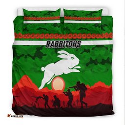 South Sydney Rabbitohs ANZAC 2022 Bedding Set Simple Style Green