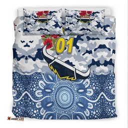 Custom Personalised North Queensland Cowboys ANZAC 2022 Bedding Set Indigenous Vibes White