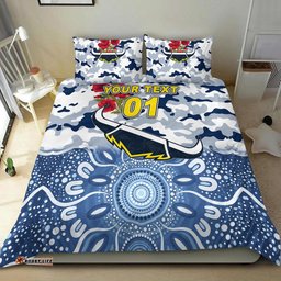 Custom Personalised North Queensland Cowboys ANZAC 2022 Bedding Set Indigenous Vibes White