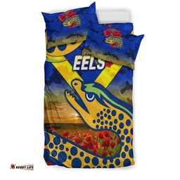 Parramatta Eels ANZAC 2022 Bedding Set Poppy Flowers Vibes Blue