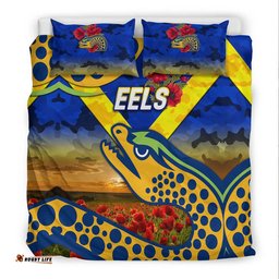 Parramatta Eels ANZAC 2022 Bedding Set Poppy Flowers Vibes Blue