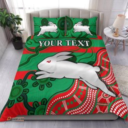 Custom Personalised Rabbitohs Bedding Set Nippy Indigenous