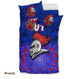 Custom Personalised Newcastle Knights ANZAC 2022 Bedding Set Indigenous Vibes